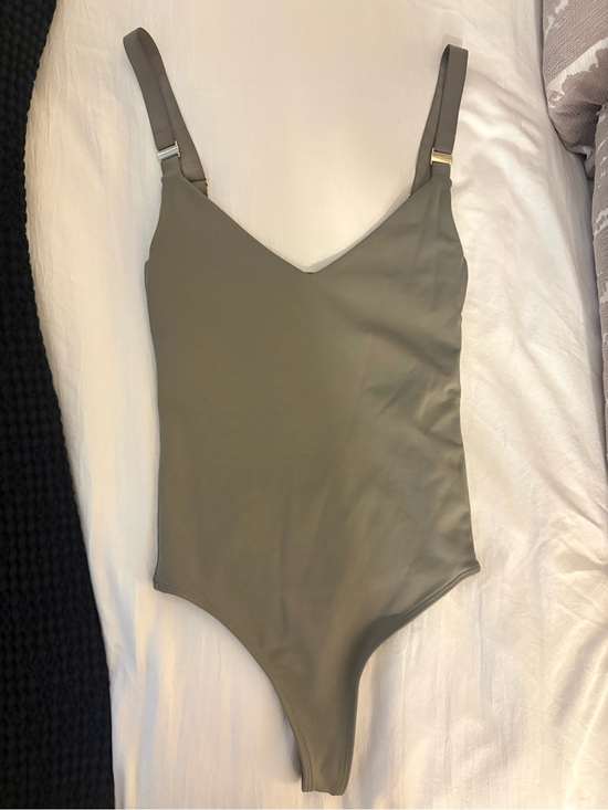Babaton Tops - Aritzia Babaton Olive Green V Neck Tank Bodysuit
